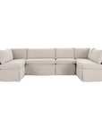 Fable - 6 Piece Slipcover Dining Banquette U-Shape - Beige