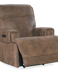 MS - Wheeler Power Recliner With Power Headrest - Dark Brown