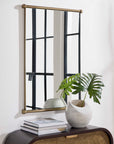 Scroll - Rectangular Mirror - Brass / Gold