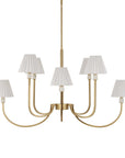 Poppins - 8 Light Brass Chandelier - White / Gold