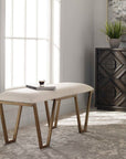 Farrah - Geometric Bench - White