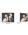 Two Cranes - Framed Painting - White