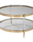 Kellen - Glass Coffee Table - Gold