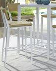 Calbas - Outdoor Bar Stool - White / Woodtone