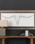 Western Skull Mount - Print - Pearl Silver
