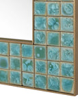 Coralie - Tile Mirror - Blue / Gold / Green