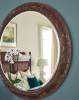Charleston - Round Mirror - Dark Brown