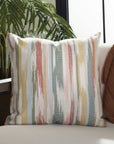 Transformation - Garden Outdoor Pillow - Green / Pink / White / Yellow