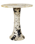 Cadas - Indoor-Outdoor Stone Side Table - Black / White