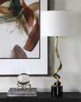 Spiraling - Cordless Brass Buffet Lamp - Black / Gold
