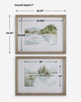 Serene - Lake Framed Prints (Set of 2) - Brown
