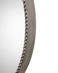 Stefania - Beaded Round Mirror - Pearl Silver