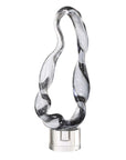 Luminous Twist - Glass Sculpture - Black / White