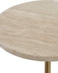 Malya - Travertine Accent Table - Beige