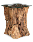 Rozel - Teak Wood End Table - Light Brown