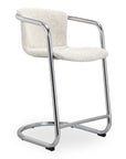 Freeman - Chrome Frame Counter Stool (Set of 2) - Blended Cream