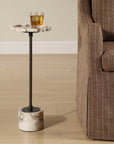 Brunson - White Marble Drink Table - Bronze / White