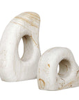 Stone Flow - Outdoor Sculptures (Set of 2) - Brown / White