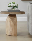 Tiernan - Reclaimed Oak Round Side Table - Woodtone