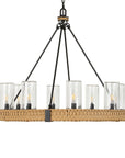 Palm Royal - 8 Light Indoor-Outdoor Chandelier - Black / Light Brown