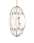 Valencia - 6 Light Glass Panel Pendant - Gold / White