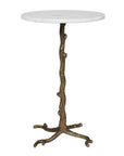 Calais - Marble Accent Table - Brass / White
