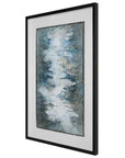 Lakeside Grande - Framed Abstract Print - Pearl Silver