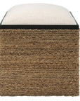 Island - Square Straw Accent Stool