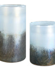 Midnight - Mist Cylindrical Vases (Set of 2) - Blue / Gray