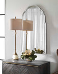 Brayden - Frameless Arched Mirror - Pearl Silver