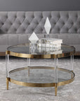Kellen - Glass Coffee Table - Gold