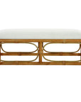 Laguna - Fabric Rattan Bench - White