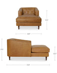 Dunmore - Chaise - Tan / Brown