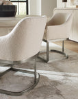 Modern Mood - Upholstered Arm Chair With Metal Base - Beige