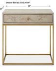Pembrook - Side Table - Light Washed / Brass