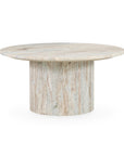 Amberly - Marble Round Coffee Table - Rusty Gray