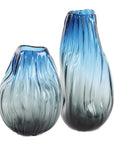 Midnight Horizon - Vases (Set of 2) - Light Blue