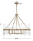 Crystal - Stick 8 Light Chandelier - Brass