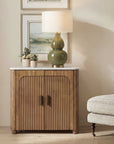 Mebarak - Reeded 2 Door Cabinet - Bronze,White,Woodtone