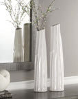 Kenley - Crackled Vases (Set of 2) - White