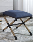 Firth - Small Fabric Bench - Navy