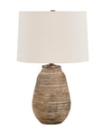 Tonachio - Etched Urn Table Lamp - Brown