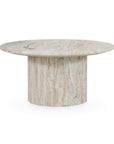 Amberly - Marble Round Coffee Table - Rusty Gray
