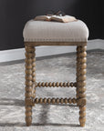 Pryce - Wooden Counter Stool - White & Light Brown