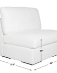 Refuge - Armless Arctic White Sofa
