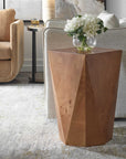 Hughes - Geometric Accent Table - Dark Brown
