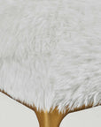 Charmed - Sheepskin Small Bench - White