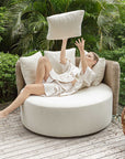 Sunset - Outdoor Round Swivel Day Bed - White