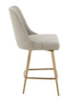 Bramwell - Upholstered Counter Stool - Gray / Gold