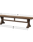 Stratford - Salvaged Wood Bench - Dark Brown